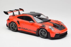 Porsche 911 992 GT3 RS Guards Orange & Silver Wheels Minichamps 1:18 911992002 Diecast - image 4 of 6