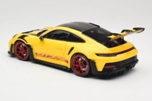 Porsche 911 992 GT3 RS Racing Yellow Weissach Package & Red Wheels Minichamps 1:18 110062025 Diecast - image 7 of 8