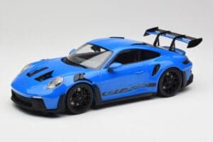 Porsche 911 992 GT3 RS Shark Blue & Black Wheels Minichamps 1:18 153062233 Diecast