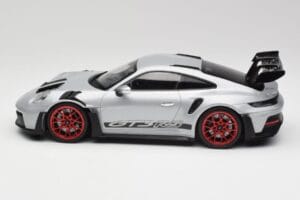 Porsche 911 992 GT3 RS Silver & Red Wheels Minichamps 1:18 153062241 Diecast - image 3 of 6