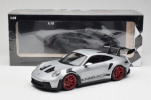 Porsche 911 992 GT3 RS Silver & Red Wheels Minichamps 1:18 153062241 Diecast - image 6 of 6