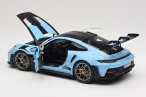 Porsche 911 992 GT3 RS Weissach Pack Gulf Blue Norev 1:18 187367 Diecast - image 5 of 8