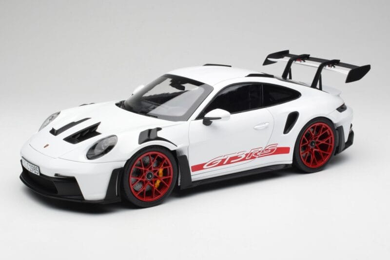 Porsche 911 992 GT3 RS White & Pyro Red Norev 1:12 127530 Diecast