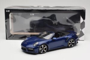 Porsche 911 992 Turbo S Cabriolet Blue Metallic Minichamps 1:18 155069081 Diecast - image 6 of 6