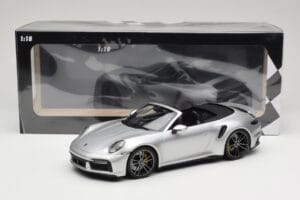 Porsche 911 992 Turbo S Cabriolet Silver Minichamps 1:18 155069082 Diecast - image 6 of 6