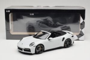 Porsche 911 992 Turbo S Cabriolet White Metallic Minichamps 1:18 155069080 Diecast - image 6 of 6