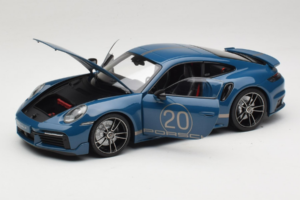 Porsche 911 992 Turbo S Coupe Sport Design Blue Minichamps 1:18 113069073 Diecast - image 2 of 8