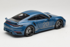Porsche 911 992 Turbo S Coupe Sport Design Blue Minichamps 1:18 113069073 Diecast - image 3 of 8