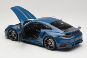 Porsche 911 992 Turbo S Coupe Sport Design Blue Minichamps 1:18 113069073 Diecast - image 5 of 8