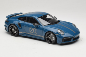 Porsche 911 992 Turbo S Coupe Sport Design Blue Minichamps 1:18 113069073 Diecast - image 6 of 8