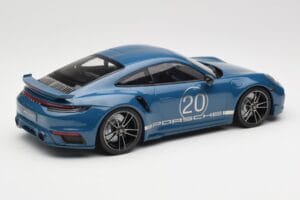 Porsche 911 992 Turbo S Sport Design Package Gentian Blue Metallic Minichamps 1:18 155069170 Diecast - image 2 of 6