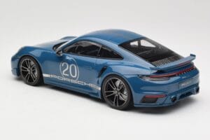 Porsche 911 992 Turbo S Sport Design Package Gentian Blue Metallic Minichamps 1:18 155069170 Diecast - image 5 of 6