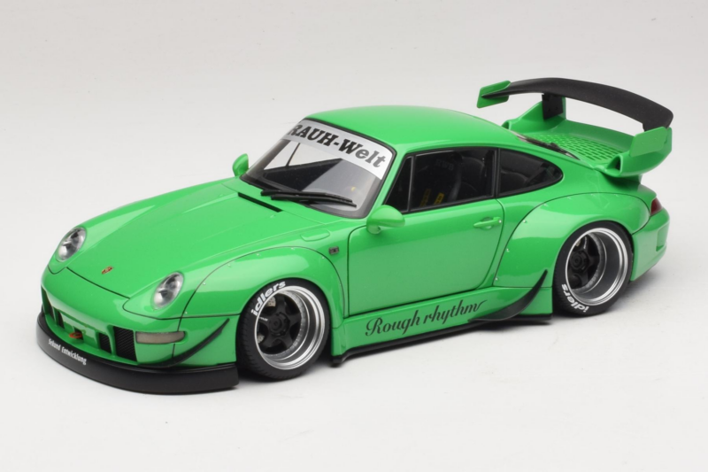 Porsche 911 993 RWB Green Gun Grey Wheels AUTOart 1:18 78151 Composite