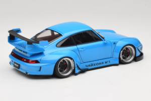 Porsche 911 993 RWB Sky Blue Gun Grey Wheels AUTOart 1:18 78152 Composite - image 3 of 8