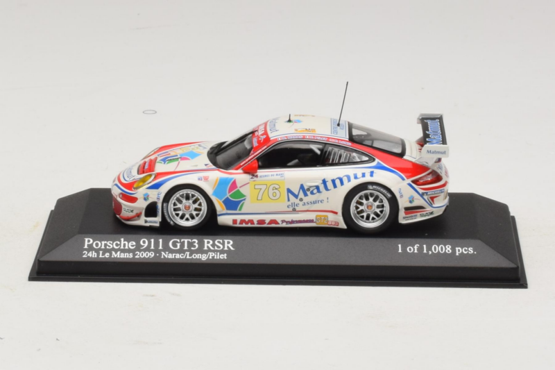 Porsche 911 997 GT3 RSR #76 R. Narac / P. Long / P. Pilet 24 Hours of Le Mans 2009 Minichamps 1:43 400096976 Diecast