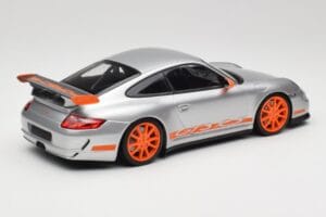 Porsche 911 997.1 GT3 RS Silver with Orange Wheels Minichamps 1:18 155062120 Diecast - image 2 of 6