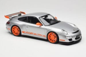 Porsche 911 997.1 GT3 RS Silver with Orange Wheels Minichamps 1:18 155062120 Diecast - image 4 of 6