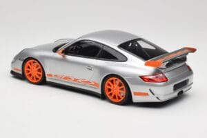Porsche 911 997.1 GT3 RS Silver with Orange Wheels Minichamps 1:18 155062120 Diecast - image 5 of 6