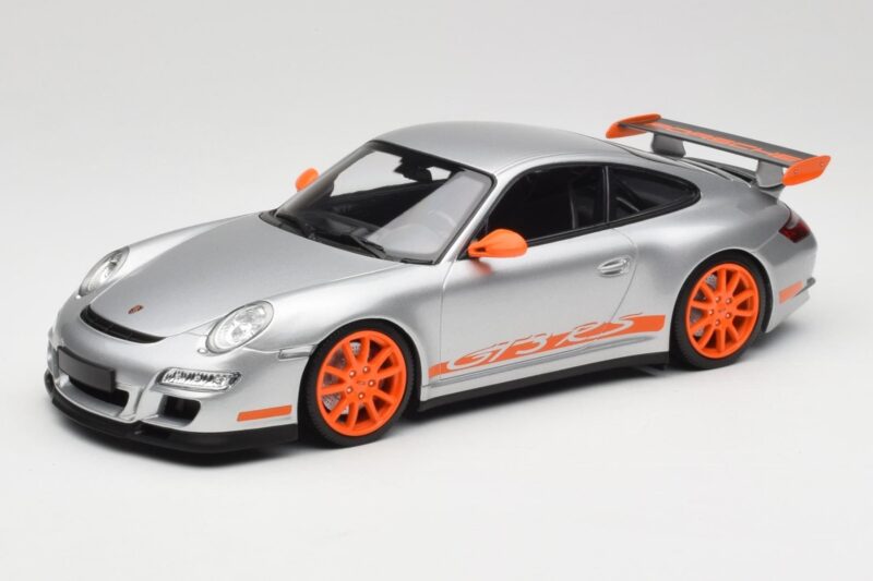 Porsche 911 997.1 GT3 RS Silver with Orange Wheels Minichamps 1:18 Porsche 911 997.1 GT3 RS Silver with Orange Wheels Minichamps 1:18 155062120 Diecast