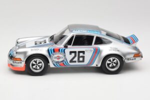 Porsche 911 Carrera RSR Group 4 GT #26 Martini Racing H. Muller / G. van Lennep GT Class Winner 1000 km Dijon 1973 Minichamps - image 3 of 6