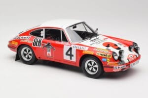 Porsche 911 S #4 G. Larrousse / M. Perramond 2nd Place Rally Monte Carlo 1972 Minichamps 1:18 107726804 Resin - image 4 of 6