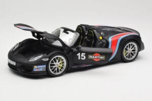 Porsche 918 Spyder Weissach Package Matt Black With Martini Stripes Minichamps 1:18 110062445 Diecast - image 2 of 8