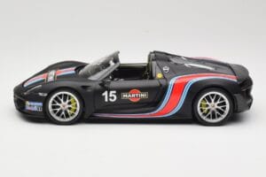 Porsche 918 Spyder Weissach Package Matt Black With Martini Stripes Minichamps 1:18 110062445 Diecast - image 4 of 8