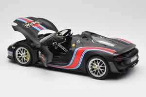 Porsche 918 Spyder Weissach Package Matt Black With Martini Stripes Minichamps 1:18 110062445 Diecast - image 5 of 8