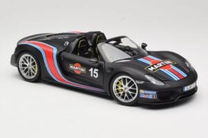 Porsche 918 Spyder Weissach Package Matt Black With Martini Stripes Minichamps 1:18 110062445 Diecast - image 6 of 8