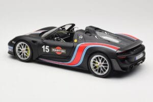 Porsche 918 Spyder Weissach Package Matt Black With Martini Stripes Minichamps 1:18 110062445 Diecast - image 7 of 8