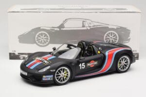 Porsche 918 Spyder Weissach Package Matt Black With Martini Stripes Minichamps 1:18 110062445 Diecast - image 8 of 8