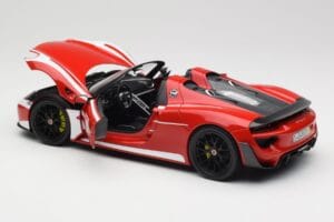 Porsche 918 Spyder Weissach Package Red & White Stripes Minichamps 1:18 110062442 Diecast - image 6 of 9