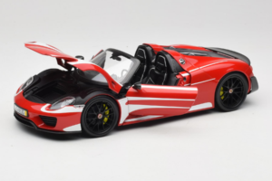 Porsche 918 Spyder Weissach Package Red White Stripes Minichamps 1:18 110062442-O1 Diecast - image 2 of 8