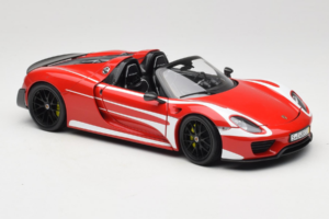 Porsche 918 Spyder Weissach Package Red White Stripes Minichamps 1:18 110062442-O1 Diecast - image 6 of 8