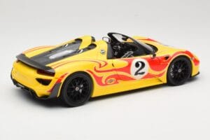 Porsche 918 Spyder Weissach Package Yellow With Stripes Minichamps 1:18 110062446 Diecast - image 3 of 8
