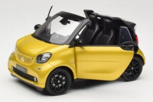 Smart Fortwo 453 Cabrio Black & Yellow Norev 1:18 B66960289 Diecast - image 2 of 8
