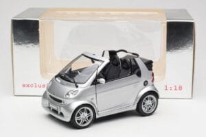 Smart Fortwo W450 Brabus Cabrio Silver Dealer Edition Kyosho 1:18 0017769V001C05Q00 Diecast - image 8 of 8