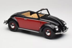 Volkswagen Beetle Hebmuller Convertible Black & Red Minichamps 1:18 107054230 Resin - image 4 of 6