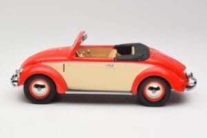 Volkswagen Beetle Hebmuller Convertible Red & Cream Minichamps 1:18 107054231 Resin - image 3 of 6