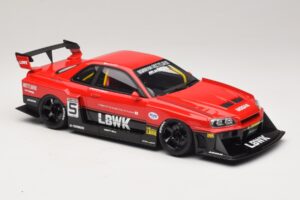 Nissan Skyline ER34 LB Super Silhouette Active Red GT Spirit 1:18 GT570 Resin - image 4 of 6
