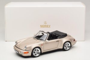 Porsche 911 964 Turbo Look Cabriolet Zermatt Silver Norev 1:18 187140 Diecast - image 8 of 8