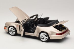 Porsche 911 964 Turbo Look Cabriolet Zermatt Silver Norev 1:18 187140 Diecast - image 5 of 8