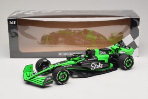 Stake Kick Sauber C44 G. Zhou Emilia Romagna GP 2024 Minichamps 1:18 117240124 Resin - image 7 of 7