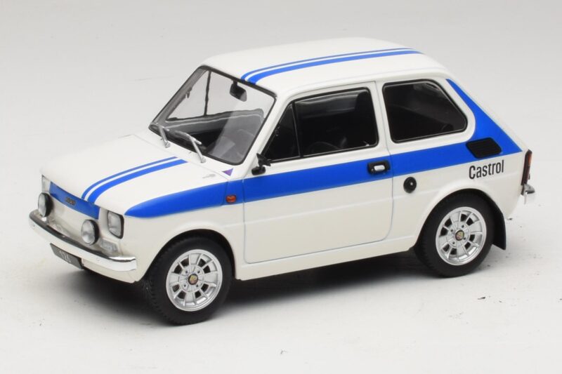 Fiat 126 Castrol Livery White Blue MCG 1:18 MCG18666 Diecast
