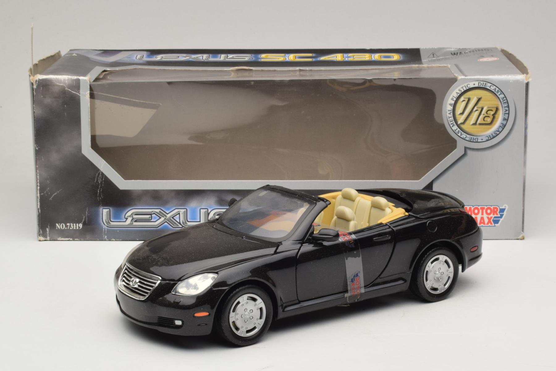Motormax Lexus SC430 1:18 Black Retractable Hardtop
