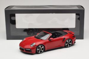 Porsche 911 992 Turbo S Cabriolet Dark Red Minichamps 1:18 PORSCHE007 Diecast - image 6 of 6
