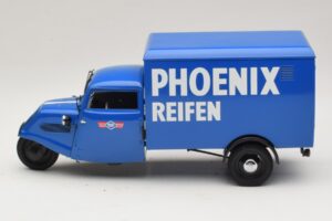 Tempo Hanseat 3-Wheeler Box Van Phoenix Blue Minichamps 1:18 180099040 Diecast - image 3 of 6