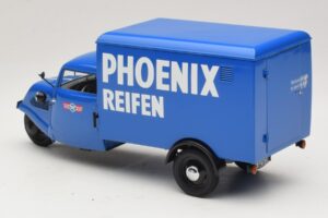 Tempo Hanseat 3-Wheeler Box Van Phoenix Blue Minichamps 1:18 180099040 Diecast - image 5 of 6