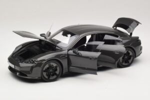 Porsche Taycan Turbo S Slate Grey Neo Norev 1:18 187654 Diecast - image 2 of 8