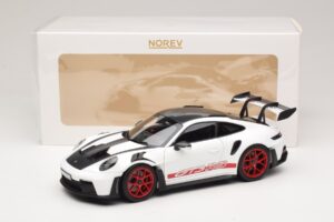 Porsche 911 992 GT3 RS Weissach Package White Pyro Red Norev 1:18 187373 Diecast - image 8 of 8